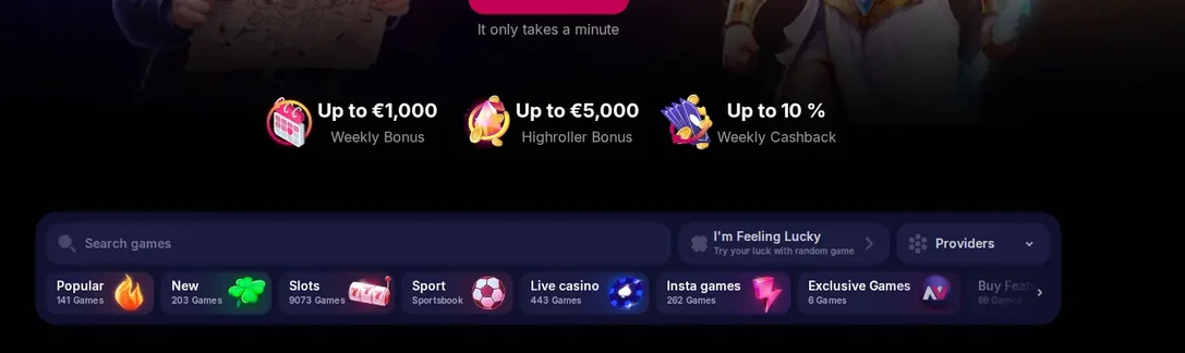 Browse casino bonus offers